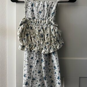 Wild Fable White and Blue Maxi skirt and top